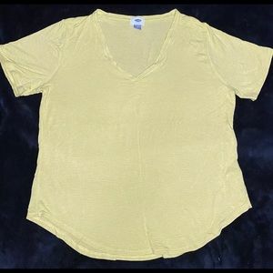 Old Navy Yellow Shirt Size Large Womens Cotton T Shirt 1-F